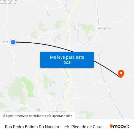 Rua Pedro Batista Do Nascimento to Piedade de Caratinga map
