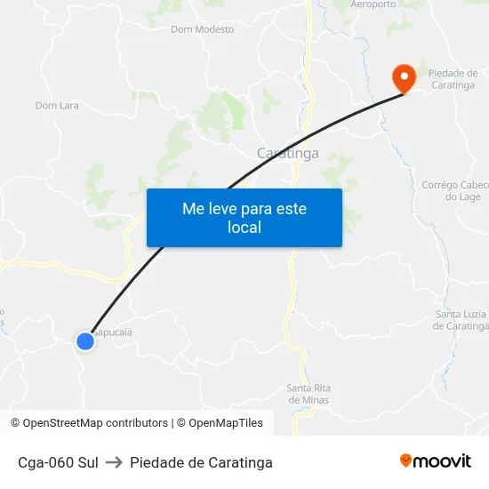 Cga-060 Sul to Piedade de Caratinga map