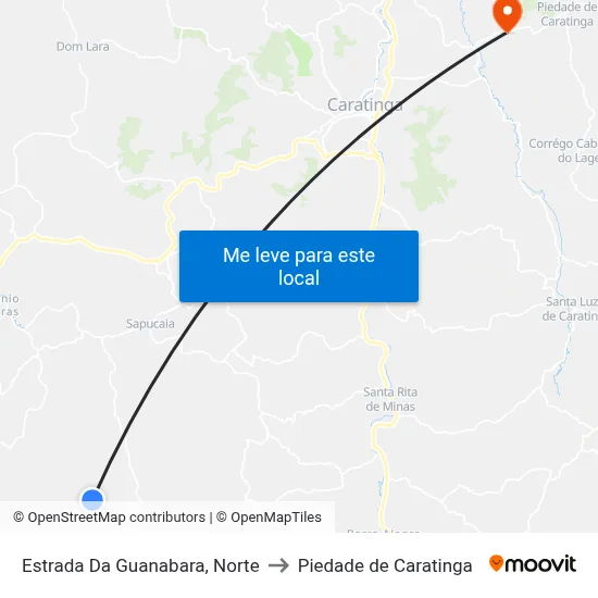 Estrada Da Guanabara, Norte to Piedade de Caratinga map