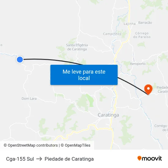 Cga-155 Sul to Piedade de Caratinga map