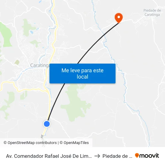 Av. Comendador Rafael José De Lima, 1600 | Viação Riodoce to Piedade de Caratinga map