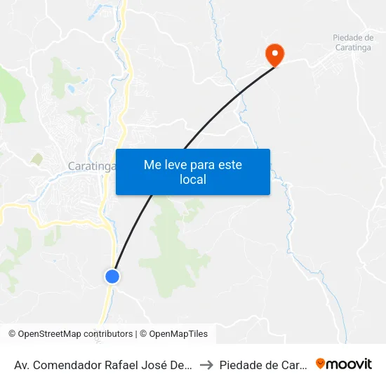 Av. Comendador Rafael José De Lima, 950 to Piedade de Caratinga map