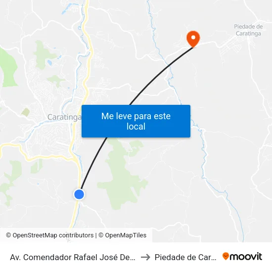 Av. Comendador Rafael José De Lima, 951 to Piedade de Caratinga map