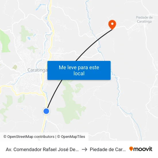 Av. Comendador Rafael José De Lima, 701 to Piedade de Caratinga map
