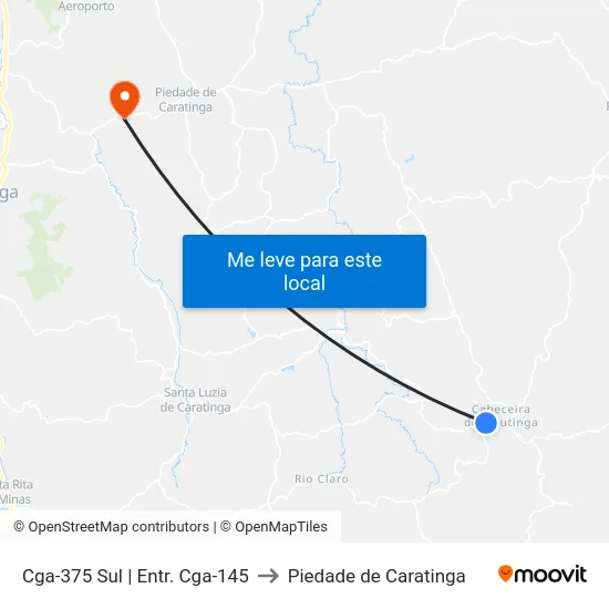 Cga-375 Sul | Entr. Cga-145 to Piedade de Caratinga map