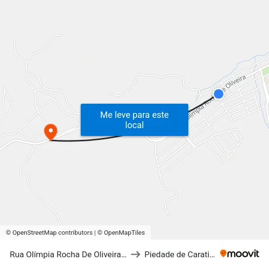 Rua Olímpia Rocha De Oliveira, 362 to Piedade de Caratinga map