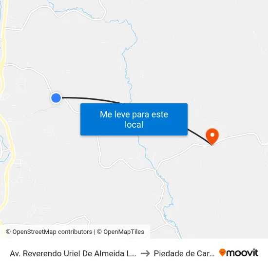 Av. Reverendo Uriel De Almeida Leitão, 1300 to Piedade de Caratinga map