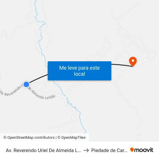 Av. Reverendo Uriel De Almeida Leitão, 3501 to Piedade de Caratinga map
