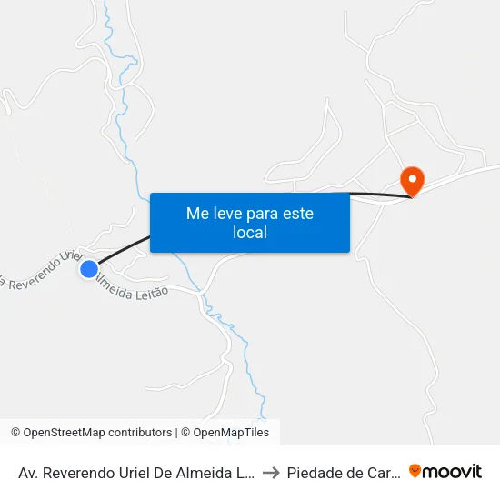 Av. Reverendo Uriel De Almeida Leitão, 3550 to Piedade de Caratinga map