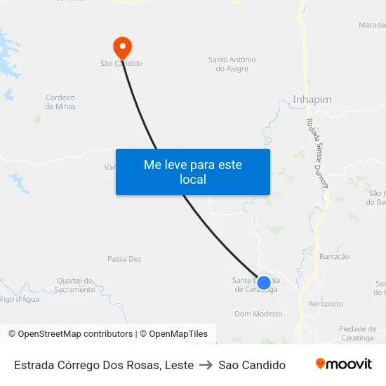 Estrada Córrego Dos Rosas, Leste to Sao Candido map