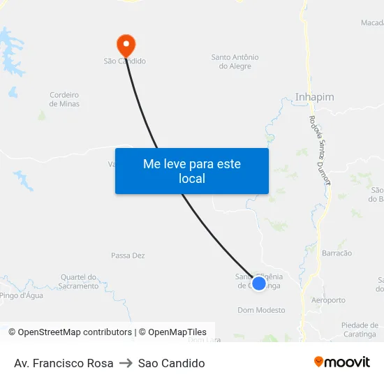 Av. Francisco Rosa to Sao Candido map