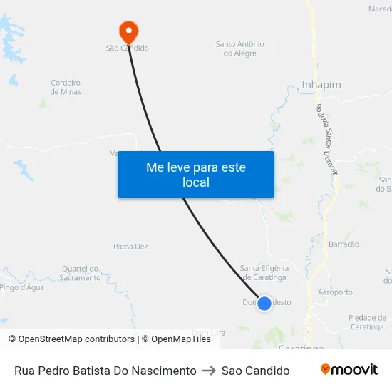 Rua Pedro Batista Do Nascimento to Sao Candido map