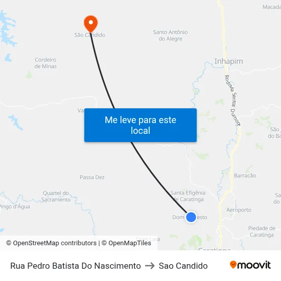 Rua Pedro Batista Do Nascimento to Sao Candido map