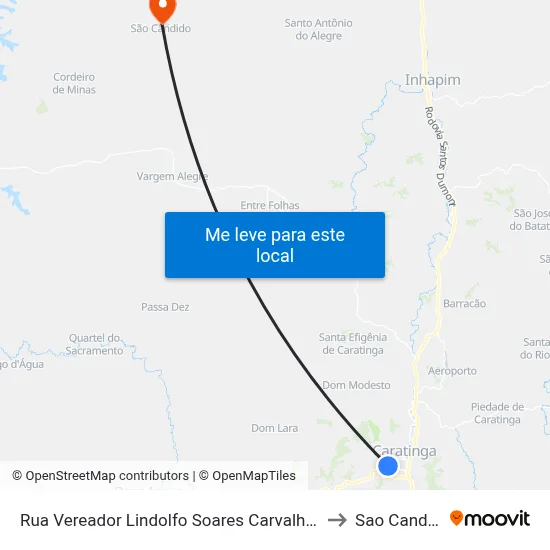 Rua Vereador Lindolfo Soares Carvalho, 207 to Sao Candido map