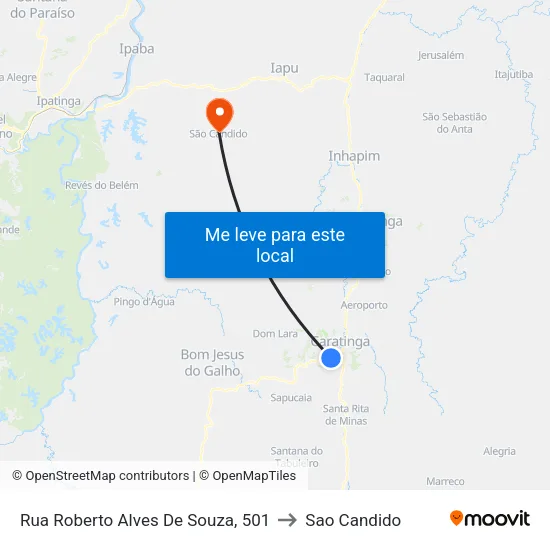 Rua Roberto Alves De Souza, 501 to Sao Candido map
