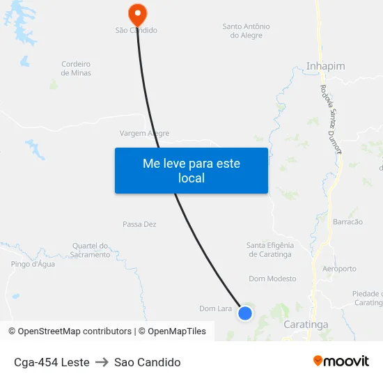 Cga-454 Leste to Sao Candido map