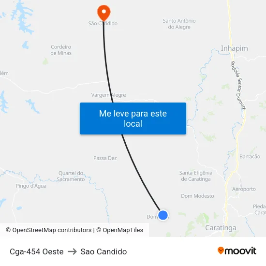 Cga-454 Oeste to Sao Candido map