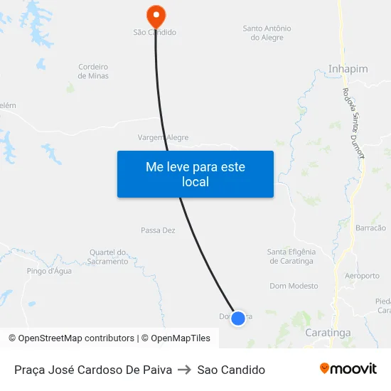 Praça José Cardoso De Paiva to Sao Candido map
