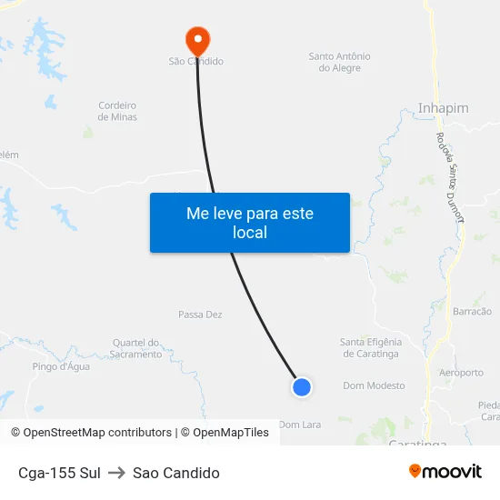 Cga-155 Sul to Sao Candido map