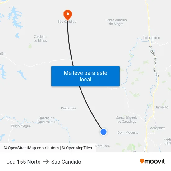 Cga-155 Norte to Sao Candido map