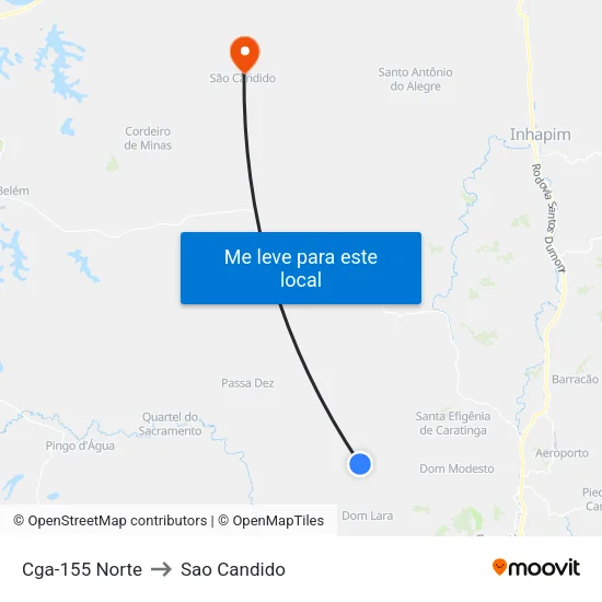 Cga-155 Norte to Sao Candido map