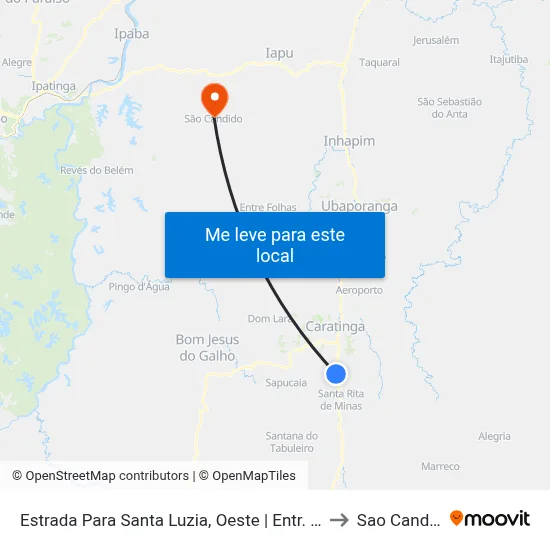 Estrada Para Santa Luzia, Oeste | Entr. Br-116 to Sao Candido map