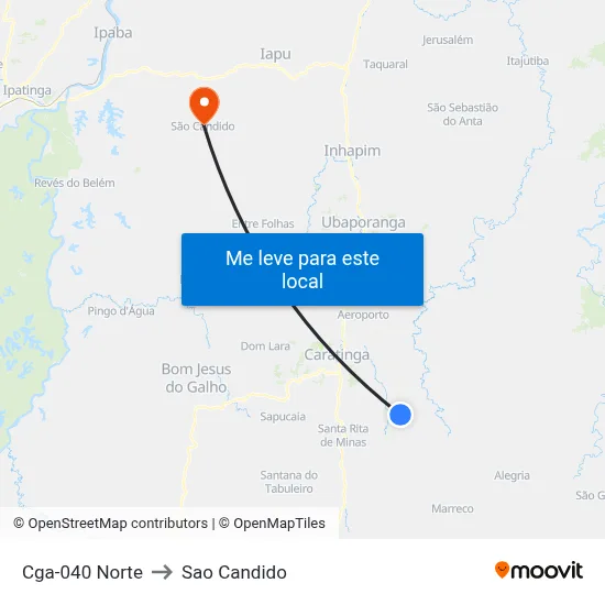 Cga-040 Norte to Sao Candido map