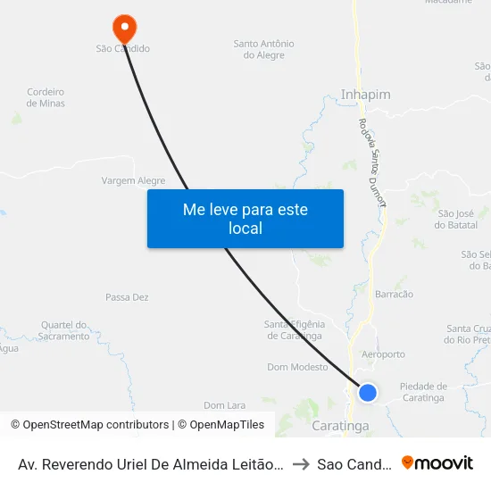 Av. Reverendo Uriel De Almeida Leitão, 1751 to Sao Candido map