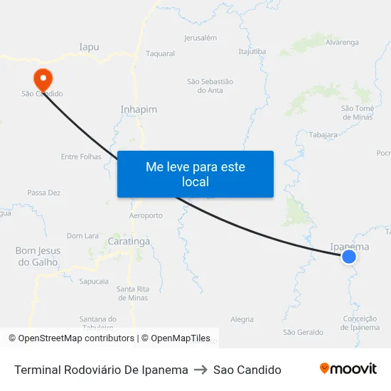 Terminal Rodoviário De Ipanema to Sao Candido map