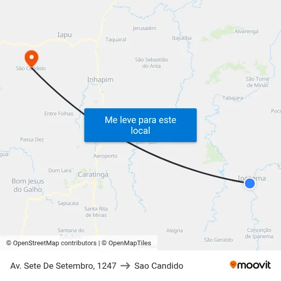 Av. Sete De Setembro, 1247 to Sao Candido map