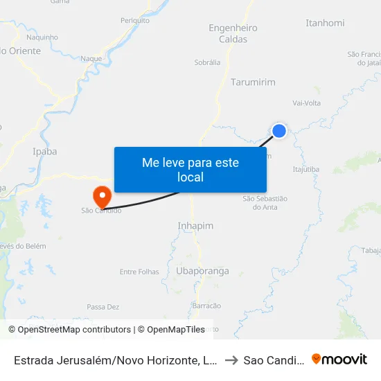 Estrada Jerusalém/Novo Horizonte, Leste to Sao Candido map