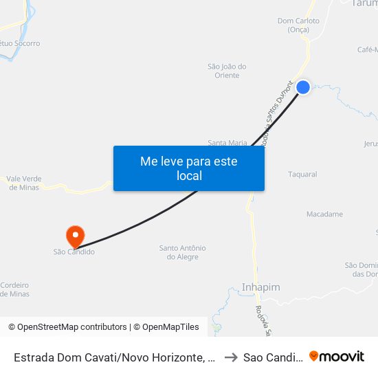 Estrada Dom Cavati/Novo Horizonte, Oeste to Sao Candido map