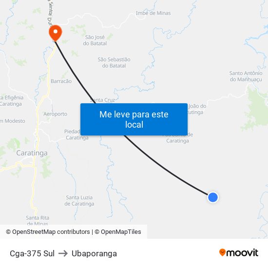 Cga-375 Sul to Ubaporanga map