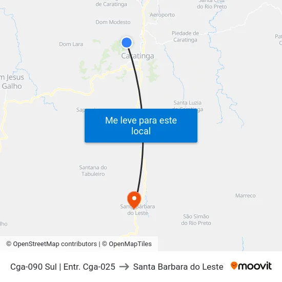 Cga-090 Sul | Entr. Cga-025 to Santa Barbara do Leste map