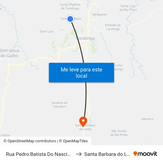 Rua Pedro Batista Do Nascimento to Santa Barbara do Leste map