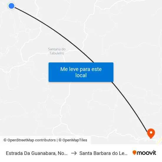 Estrada Da Guanabara, Norte to Santa Barbara do Leste map