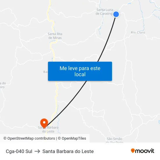 Cga-040 Sul to Santa Barbara do Leste map