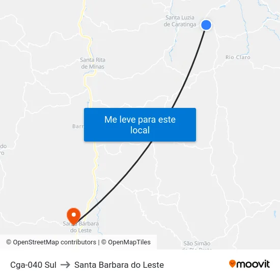 Cga-040 Sul to Santa Barbara do Leste map