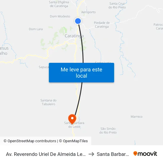 Av. Reverendo Uriel De Almeida Leitão, 55 | Entr. Br-116 to Santa Barbara do Leste map
