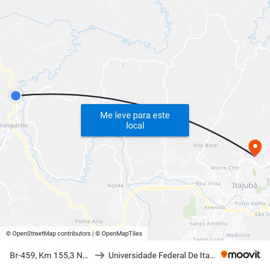 Br-459, Km 155,3 Norte to Universidade Federal De Itajubá map