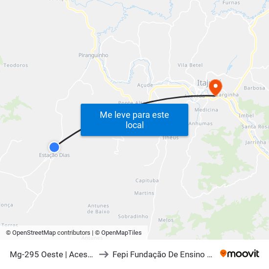 Mg-295 Oeste | Acesso A Estação Dias to Fepi Fundação De Ensino E Pesquisa De Itajubá map