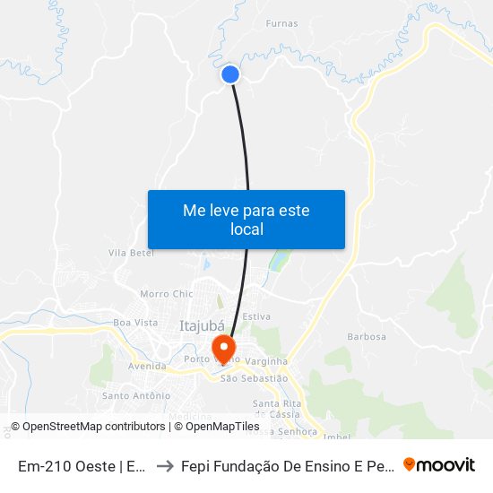 Em-210 Oeste | Entr. Em-010 to Fepi Fundação De Ensino E Pesquisa De Itajubá map