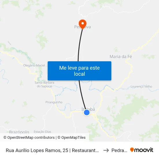 Rua Aurílio Lopes Ramos, 25 | Restaurante Popular to Pedralva map