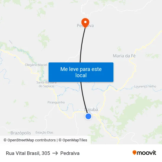 Rua Vital Brasil, 305 to Pedralva map