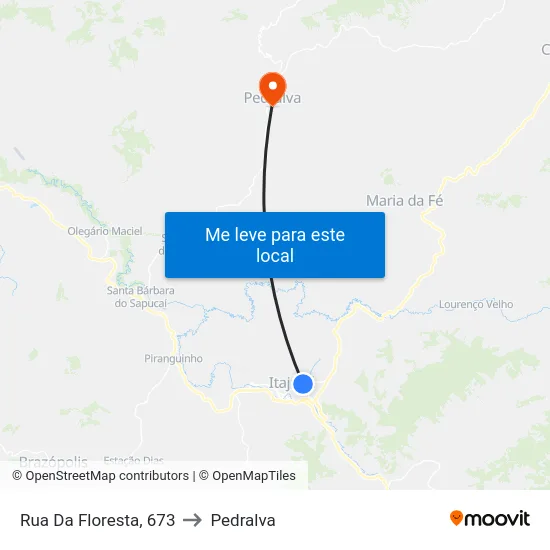 Rua Da Floresta, 673 to Pedralva map