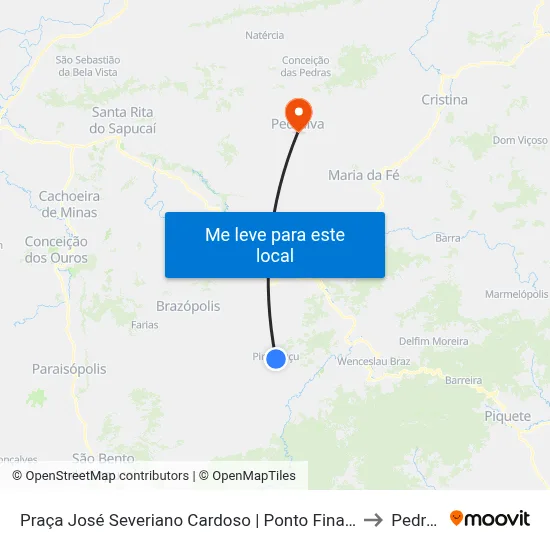 Praça José Severiano Cardoso | Ponto Final De Piranguçu to Pedralva map