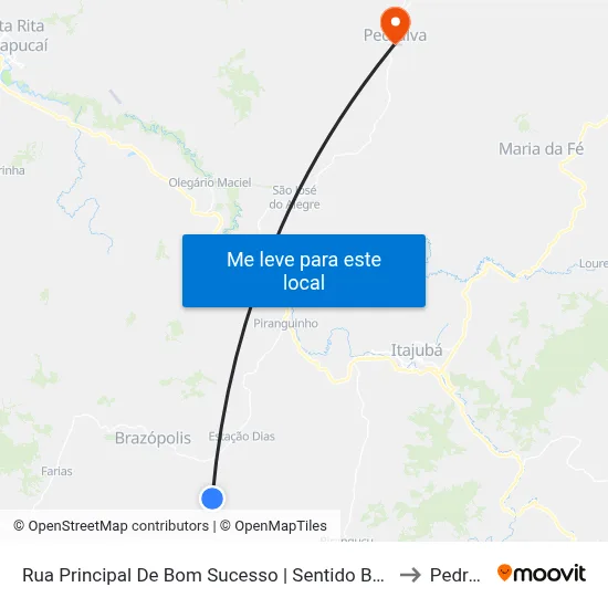 Rua Principal De Bom Sucesso | Sentido Bom Sucesso to Pedralva map