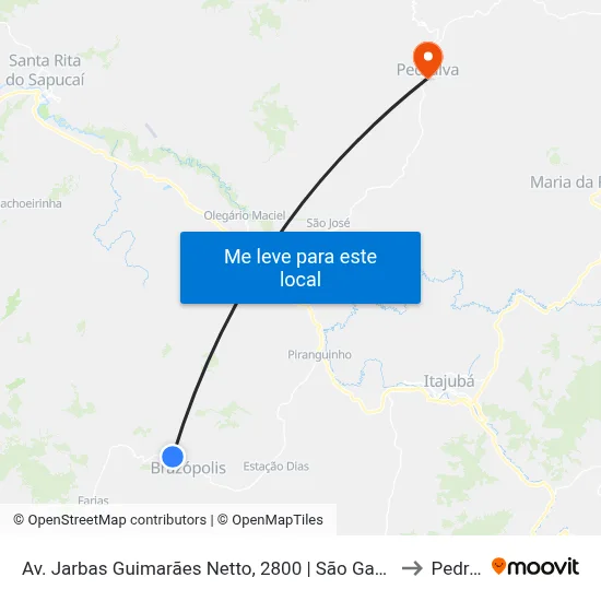 Av. Jarbas Guimarães Netto, 2800 | São Gabriel Fazenda Hotel to Pedralva map