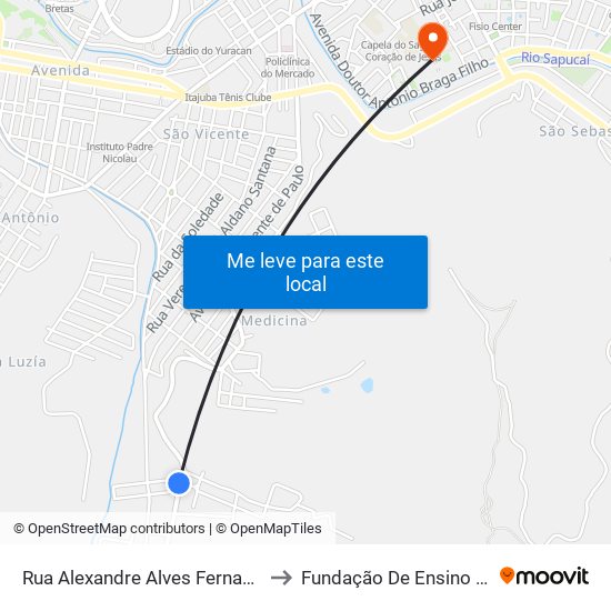 Rua Alexandre Alves Fernandes, 750 | Ponto Final Do Medicina to Fundação De Ensino e Pesquisa De Itajubá (FEPI) map