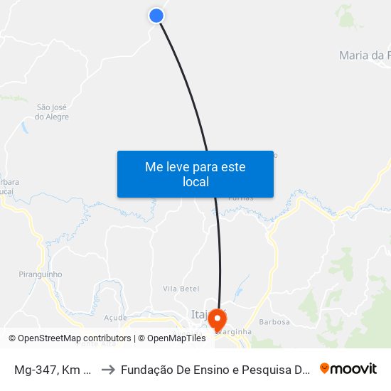 Mg-347, Km 52,2 Sul to Fundação De Ensino e Pesquisa De Itajubá (FEPI) map